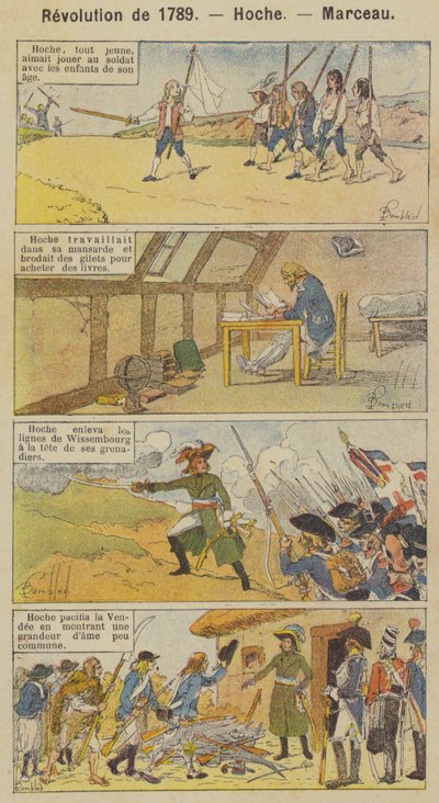 Revolution von 1789, Hoche, Marceau (Farblithografie) von Louis Charles (after) Bombled