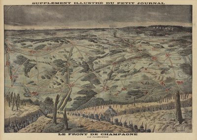 Die Westfront in der Champagne, Frankreich; Erster Weltkrieg von Louis Charles (after) Bombled