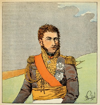 Illustration von Louis Bombled aus dem Buch „Das Memorial von Saint Helene“ von Graf Emmanuel de Las Cases: Porträt des Marschalls Louis Gabriel Suchet, Herzog von Albufera von Louis Charles Bombled