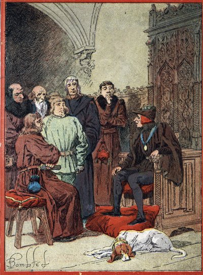 König Ludwig XII. von Frankreich empfängt die Bürger von Paris im Parloir aux bourgeois, dem ersten Rathaus von Paris am 26.11.1514 von Louis Charles Bombled