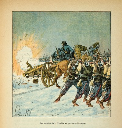 Die Armee der Loire von Eugene Sergent, illustriert von Louis Bombled (Deutsch-Französischer Krieg; Feldzug von 1870-1871): Die Motive des Vendee-Angriffs im Dezember 1870, Teilsammlung von Louis Charles Bombled