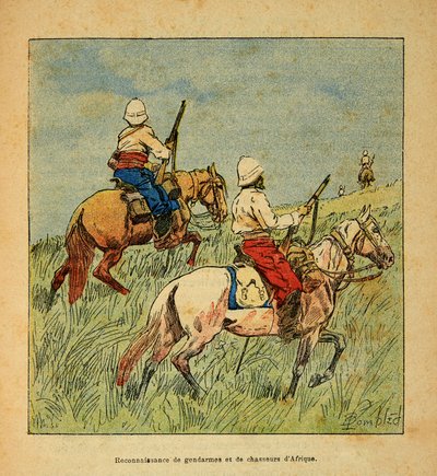Der Krieg in Madagaskar - Anekdotische Geschichte der französischen Expeditionen von 1885-1895: Anerkennung von Gendarmen und Jägern aus Afrika in Madagaskar 1895 von Louis Charles Bombled