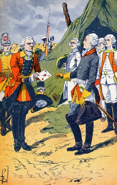 Washington empfängt die Kapitulation von Yorktown von Louis Charles Bombled