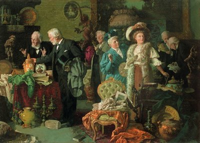 Kenner in einem Antiquitätengeschäft von Louis Charles Moeller