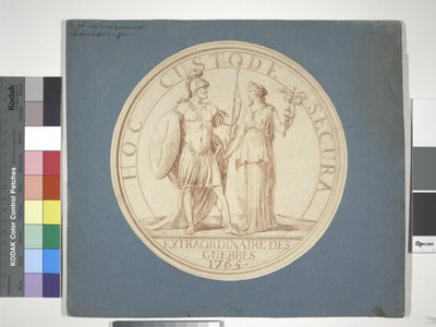 Medaille Design, Krieg und Frieden: HOC CUSTODE SECURA von Louis Claude (attr. to) Vassé