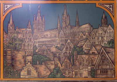 Bahnhofsgebäude (Sint-Pietersstation). Innenraum. 1912. Die Eingangshalle. von Louis Cloquet