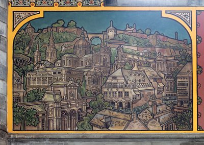 Bahnhofsgebäude (Sint-Pietersstation). Innenraum. 1912. Die Eingangshalle. von Louis Cloquet