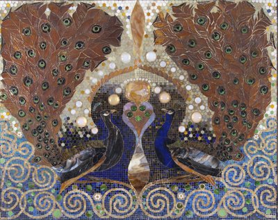 Pfauenmosaik aus der Eingangshalle des Hauses von Henry O. Havemeyer, New York von Louis Comfort Tiffany