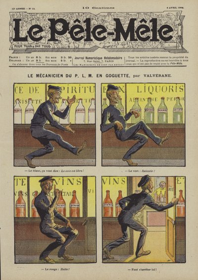 Der Mechaniker des P.L.M. auf Abwegen (Illustration für Le Pele-Mele, 1906) von Louis Denis Valverane