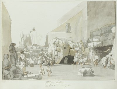 Fontaine Arethuse mit Quelle (Voyage en Italie, en Sicile et à Malte - 1778) von Louis Ducros