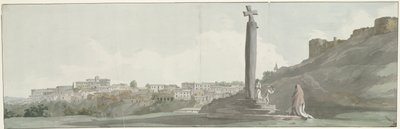 Blick auf Arriano und Denkmal, sogenannter Altar des Janus von Louis Ducros