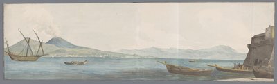 Ansicht des Vesuvs und der Küste von Portici vom Eck des Castel dell