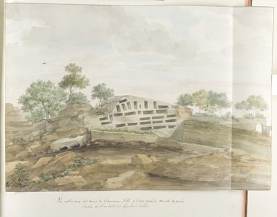 Ansicht der Mauern von Agrigentum und vieler Felsengräber (Reise in Italien, Sizilien und Malta - 1778) von Louis Ducros