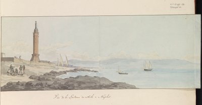 Ansicht des Leuchtturms am Hafen von Neapel (Voyage en Italie, en Sicile et à Malte - 1778) von Louis Ducros
