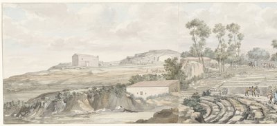 Innenansicht mit Treppen des Theaters in Syrakus (Voyage en Italie, en Sicile et à Malte - 1778) von Louis Ducros