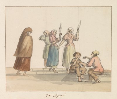 Tracht der Insel Gozo (Voyage en Italie, en Sicile et à Malte - 1778) von Louis Ducros