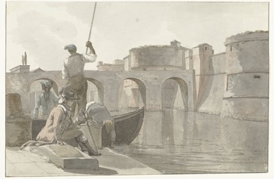 Neuer Festungsgraben der Festungswerke in Tarent (Voyage en Italie, en Sicile et à Malte - 1778) von Louis Ducros