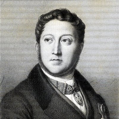 Porträt des Komponisten Gioachino Antonio Rossini 1792-1868, 1836 von Louis Dupré
