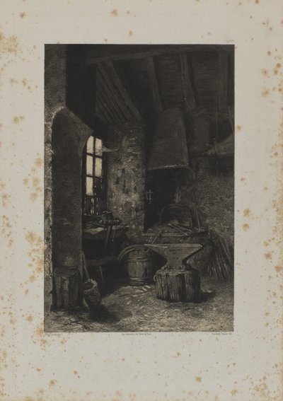 Innenansicht einer Schmiede von Louis Emmanuel Soulange Tessier