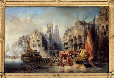 Ankunft des Herzogs von Alba in Rotterdam im Jahr 1567 von Louis Eugene Gabriel Isabey