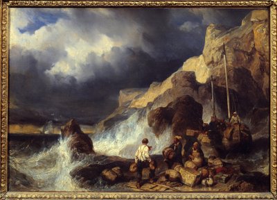Schmuggler tragen Waren von Louis Eugene Gabriel Isabey