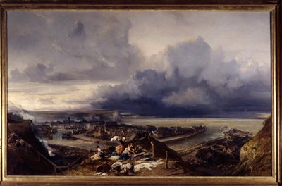 Ansicht des Hafens von Dieppe in der Normandie von Louis Eugene Gabriel Isabey
