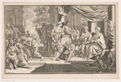 Paulus und Barnabas predigen vor dem Tempel von Louis Fabritius Dubourg