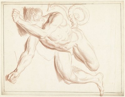 Studie eines männlichen Aktes, auf seiner Seite liegend von Louis Fabritius Dubourg