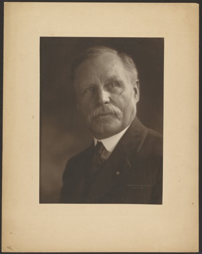 Porträt eines Mannes mit Metallreversnadel von Louis Fleckenstein