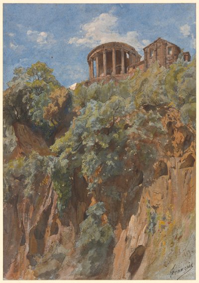 Ansicht des Tempels der Vesta in Tivoli von Louis Français