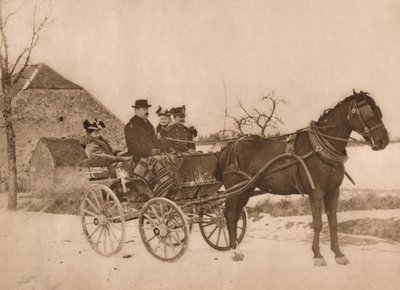 Männer und Frauen in einer Pferdekutsche, 1937 von Louis Guichard