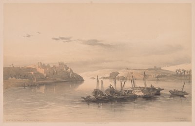 Ägypten und Nubien: Band II - Nr. 28, Gesamtansicht von Assuan und der Insel Elephantine von Louis Haghe