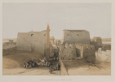 Ägypten und Nubien, Band II: Haupteingang zum Tempel von Luxor, 1848 von Louis Haghe