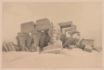 Ägypten und Nubien: Band I - Nr. 1, Nr. 2, Überreste des Portikus des Tempels von Kom Ombo von Louis Haghe