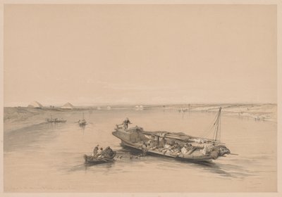 Ägypten und Nubien: Band I - Nr. 4, Sklavenboote auf dem Nil, Blickrichtung... 1838 von Louis Haghe