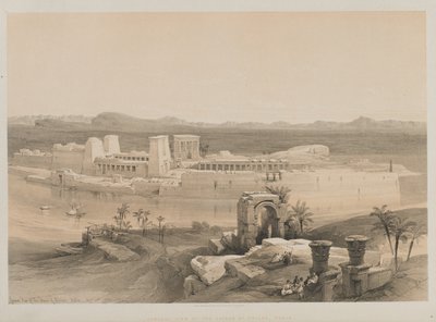 Ägypten und Nubien, Band I: Gesamtansicht der Insel Philae, Nubien, 1846 von Louis Haghe