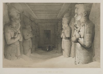 Ägypten und Nubien, Band I: Innenraum des Tempels von Abu Simbel, 1846 von Louis Haghe