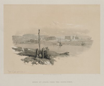 Ägypten und Nubien, Band I: Ruinen von Luxor von Südwesten, 1846 von Louis Haghe