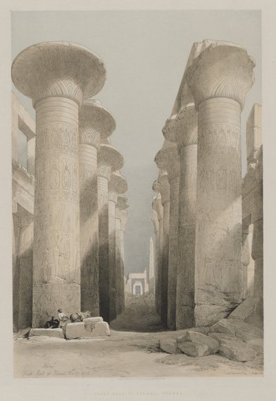 Ägypten und Nubien, Band I: Theben, Große Halle in Karnak von Louis Haghe
