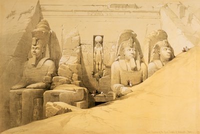 Vorderansicht des Großen Tempels von Abu Simbel, Nubien, Ägypten, 1849 von Louis Haghe