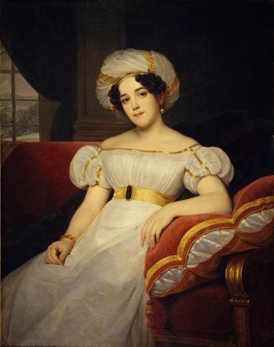 Porträt von Prinzessin Natalja Stepanowna Golizyna, geb. Gräfin Apraksina, 1824 von Louise Marie Jeanne Hersent