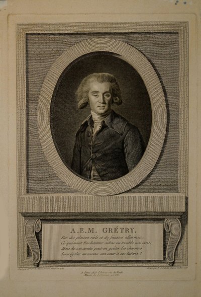 Porträt des Komponisten André Ernest Modeste Grétry, 1741-1813, 1786 von Louis Jacques Cathelin