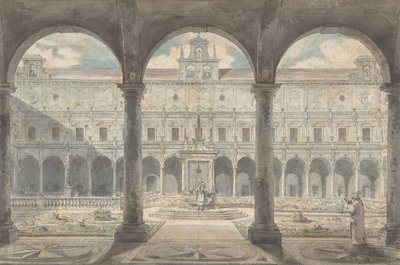 Kreuzgang der Certosa di San Martino, Neapel von Louis Jean Desprez