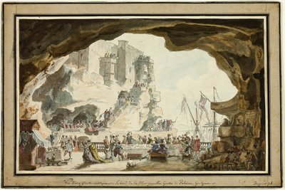 Blick auf die Grotta di Palazzo mit Bankett von Louis Jean Desprez