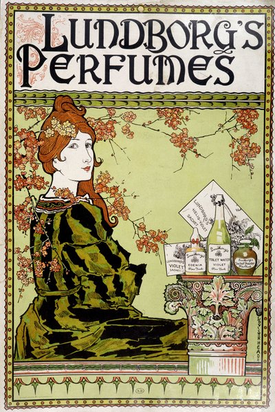 Werbung für den Duft „Lundborg“ - von Rhead, um 1895 von Louis John Rhead