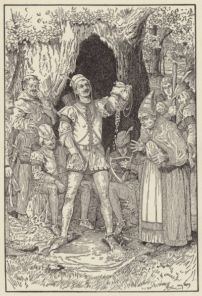 Hier ist genug Geld, Meister, sagte Little John, um die Rechnung zu bezahlen von Louis John Rhead