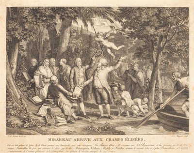 Mirabeau kommt auf die Champs-Élysées von Louis Joseph Masquelier after Jean Michel Moreau