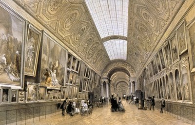 Die Grande Galerie, Louvre-Museum, ca. 1850 von Louis Jules (after) Arnout