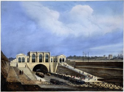 Eisenbahn von Paris nach Saint Germain - in „Paris en 1837“ von Arnout von Louis Jules Arnout
