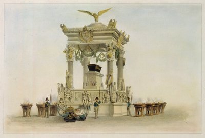 Der Sarg von Napoleon I. Bonaparte (1769-1821) in der Kirche der Invaliden (Paris, Frankreich) von Louis Jules Arnout